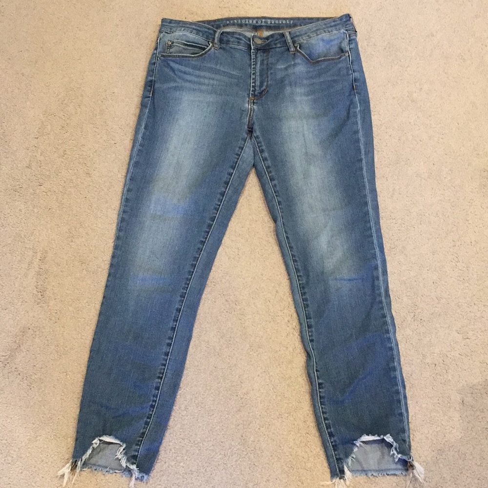 Articles of Society Distressed Hem Cropped Denim